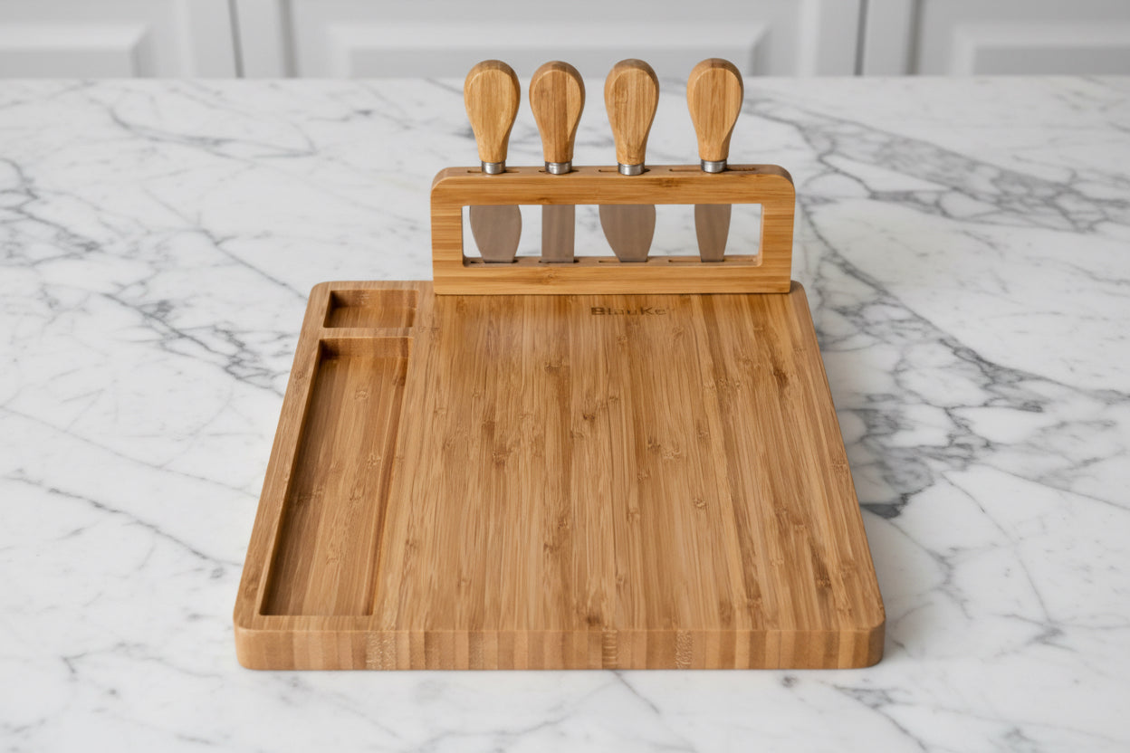 Bamboo Charcuterie Board with Knife Set