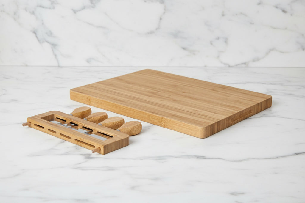 Bamboo Charcuterie Board with Knife Set