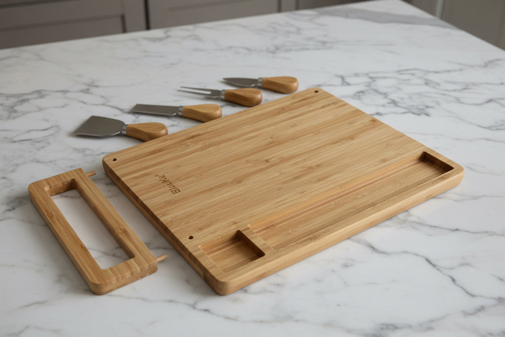 Bamboo Charcuterie Board with Knife Set