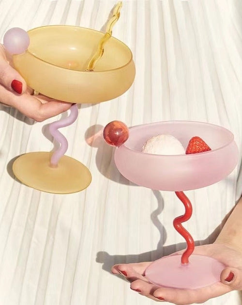 Sculptural Dopamine Coupe Glass