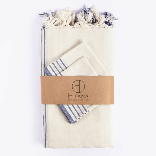 French Stripe Tablecloth with Napkin Set