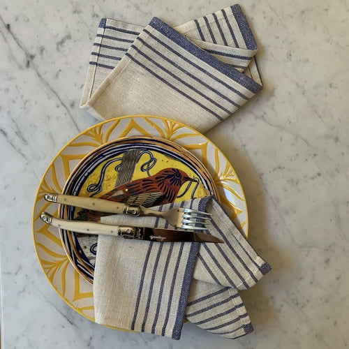 French Stripe Tablecloth with Napkin Set