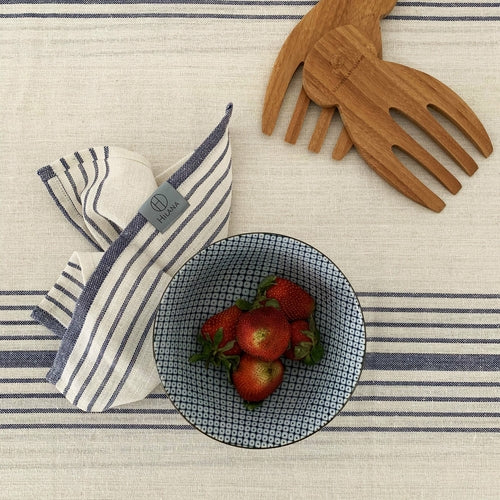 French Stripe Tablecloth with Napkin Set