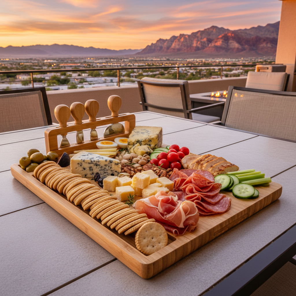 Bamboo Charcuterie Board with Knife Set