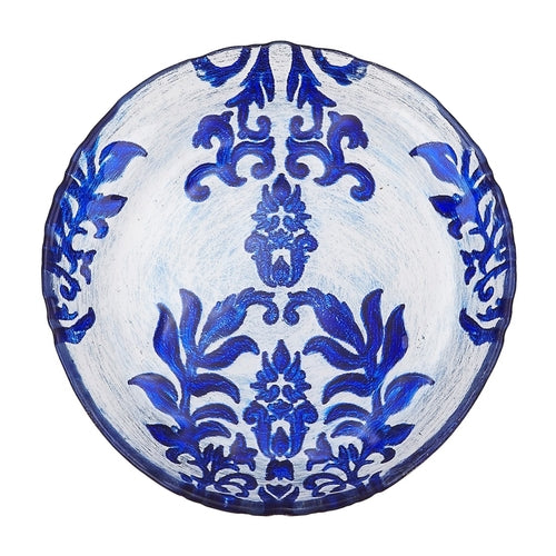 Blue Gilded Glass Canapé Plates