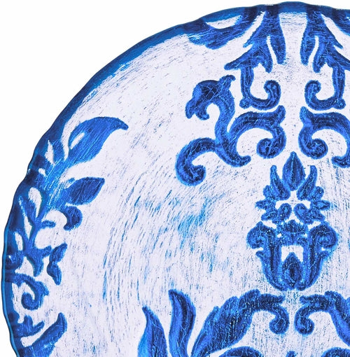 Blue Gilded Glass Canapé Plates