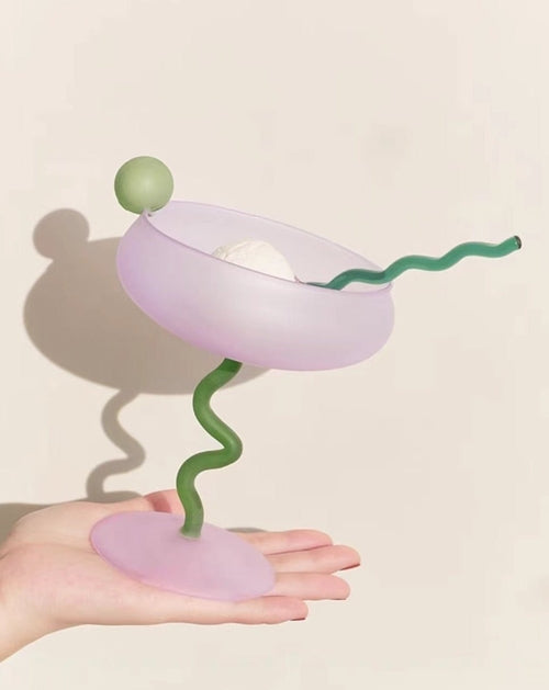 Sculptural Dopamine Coupe Glass